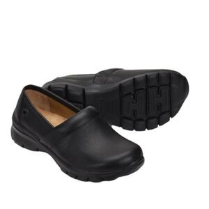 Nurse Mates Black Leather‎ Libby Slip On Shoes Size 9
